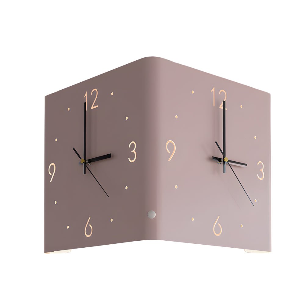 Square Metal Silent Backlit LED Corner Wall Clock – Modern Wall Decor