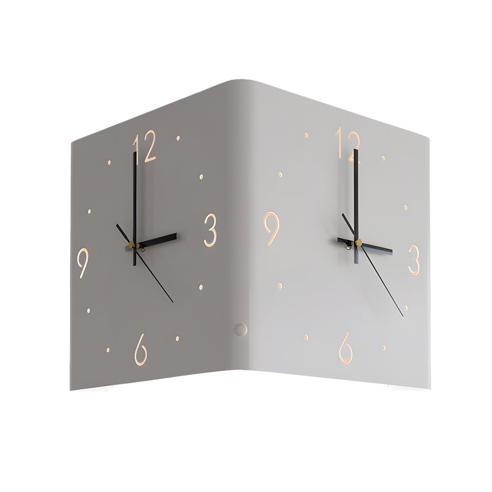 Square Metal Silent Backlit LED Corner Wall Clock – Modern Wall Decor