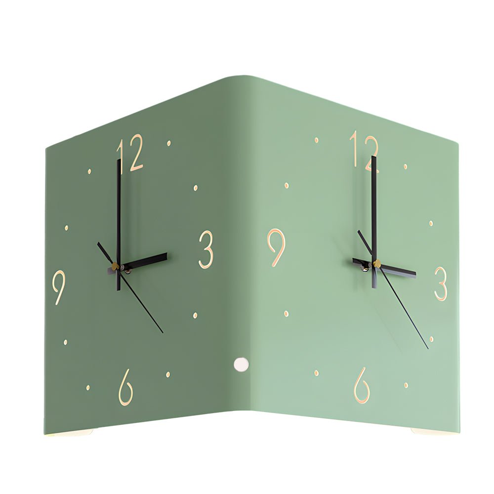 Square Metal Silent Backlit LED Corner Wall Clock – Modern Wall Decor
