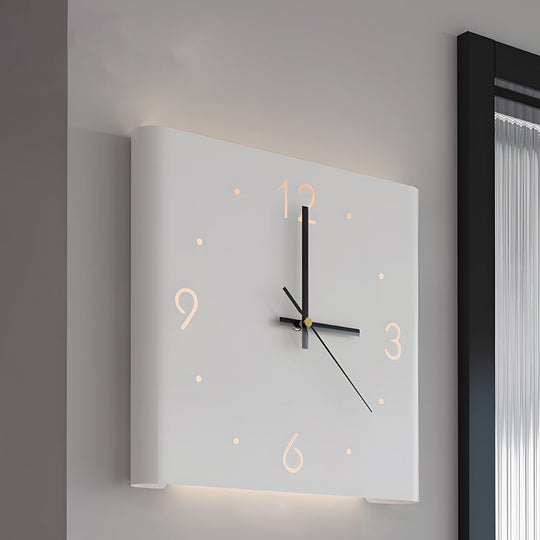 Square Metal Silent Backlit LED Corner Wall Clock – Modern Wall Decor