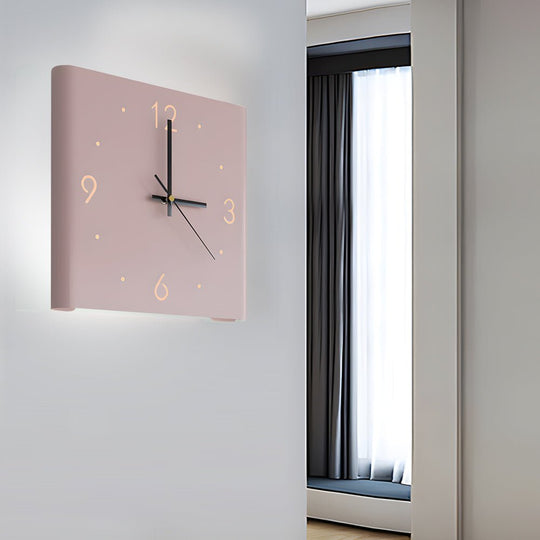 Square Metal Silent Backlit LED Corner Wall Clock – Modern Wall Decor