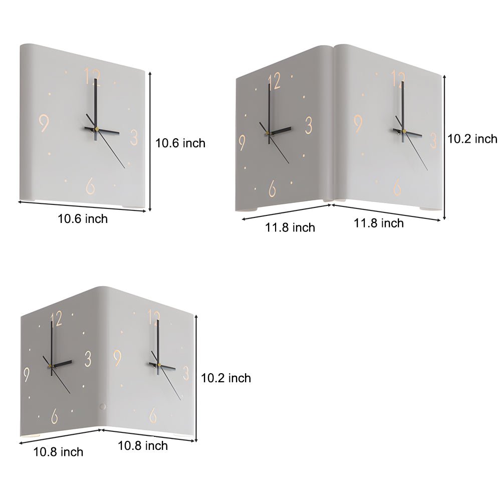 Square Metal Silent Backlit LED Corner Wall Clock – Modern Wall Decor