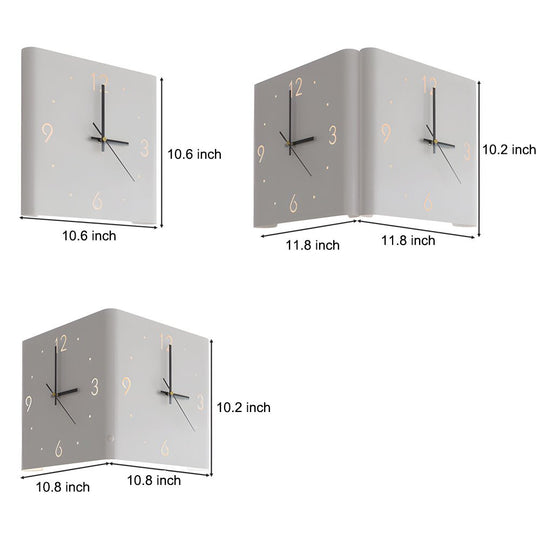 Square Metal Silent Backlit LED Corner Wall Clock – Modern Wall Decor