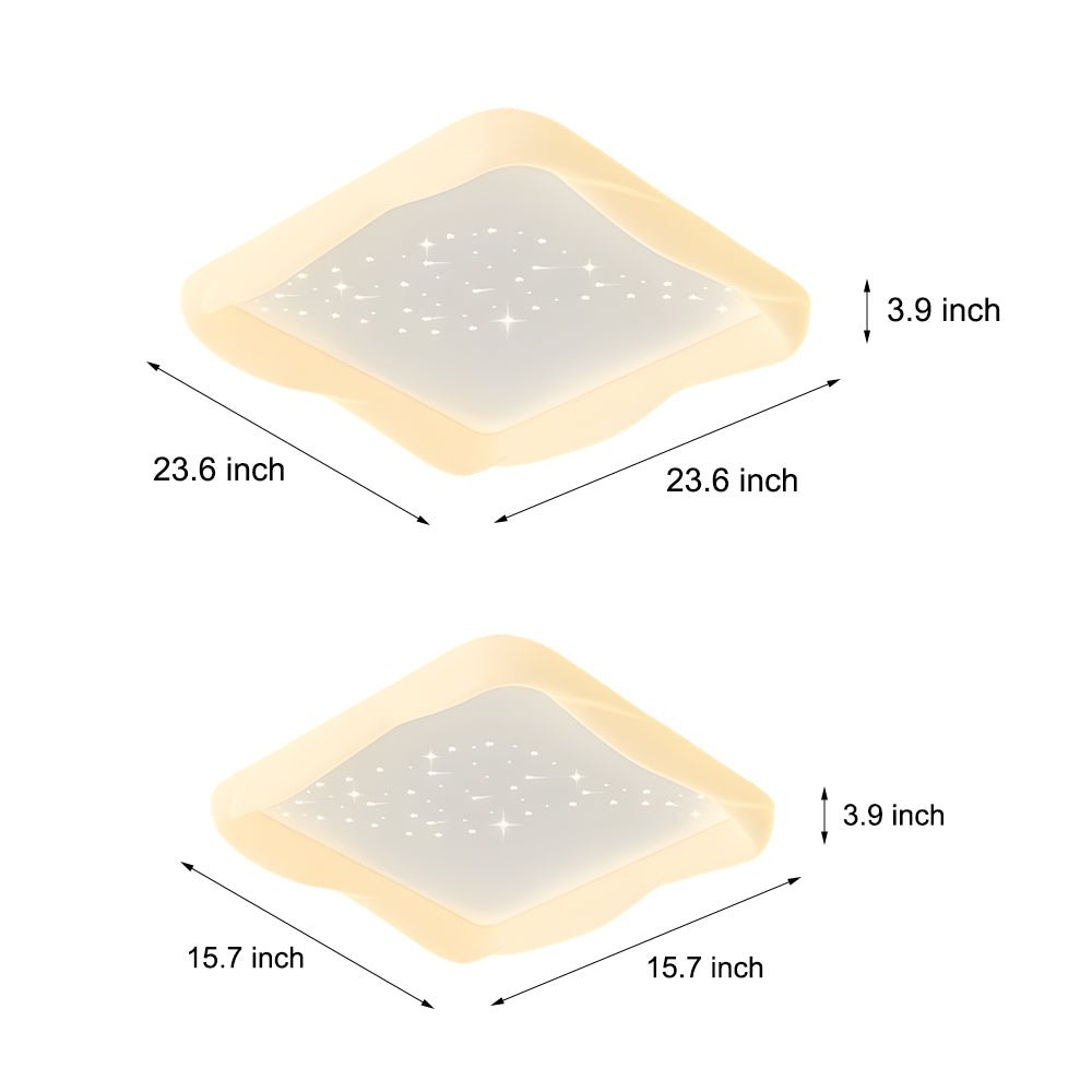 Square Star Decor Ceiling Light with 3-Step Dimming