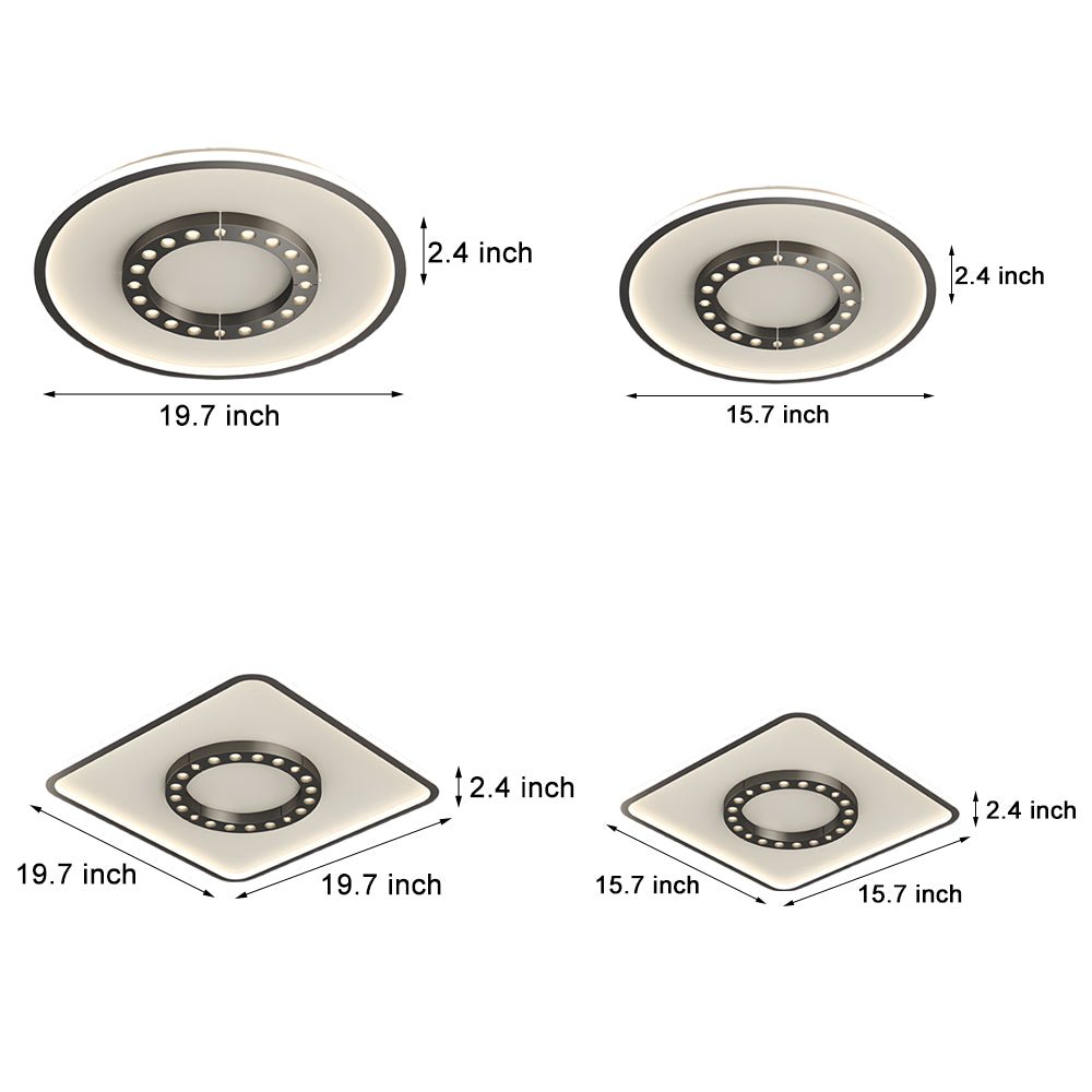 Square or Round Anti-Glare Ceiling Light with 3-Step Dimming