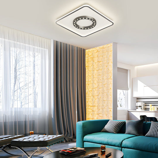 Square or Round Anti-Glare Ceiling Light with 3-Step Dimming