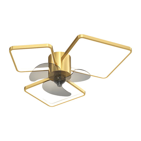 Square or Round Rings Modern Ceiling Fan with Light