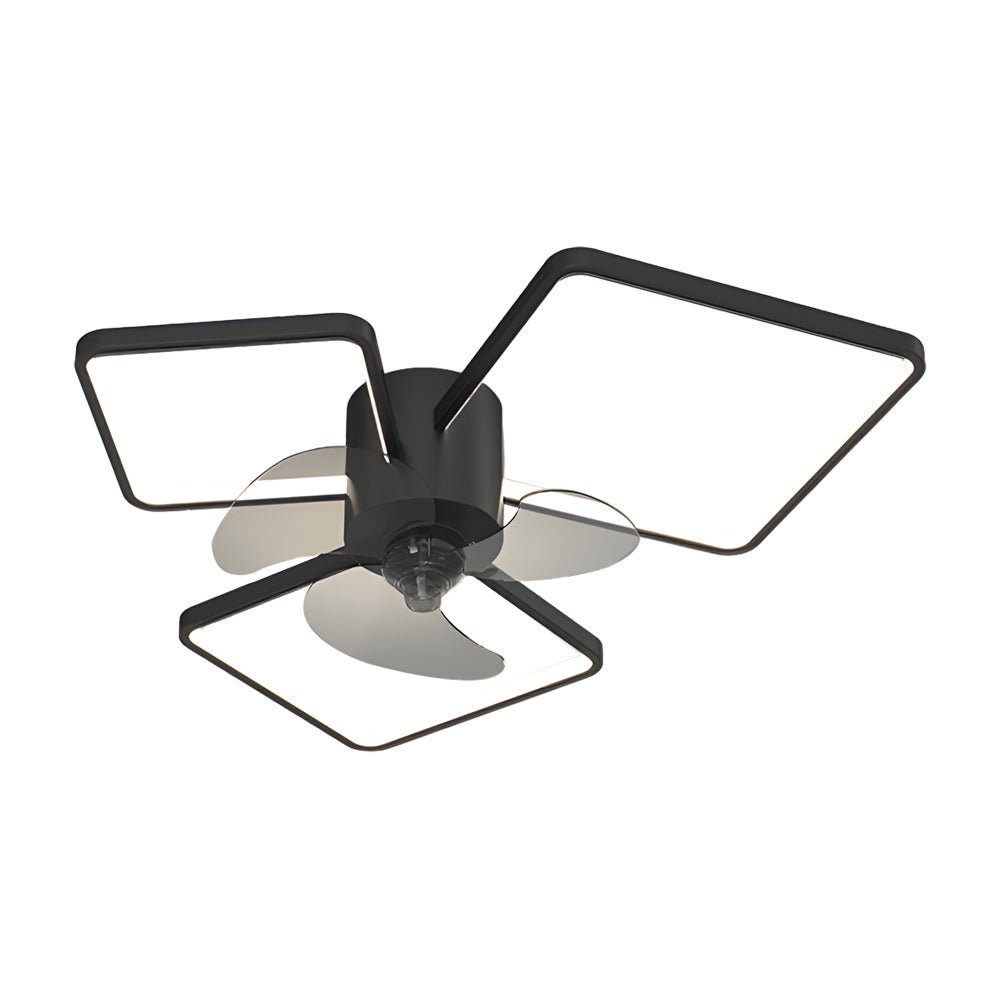 Square or Round Rings Modern Ceiling Fan with Light