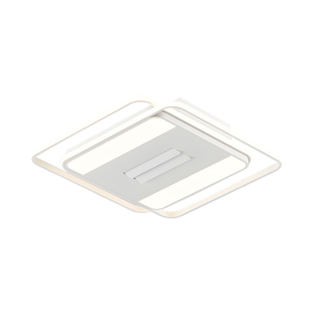 Square or Round Dimmable White Modern Ceiling Fan Light