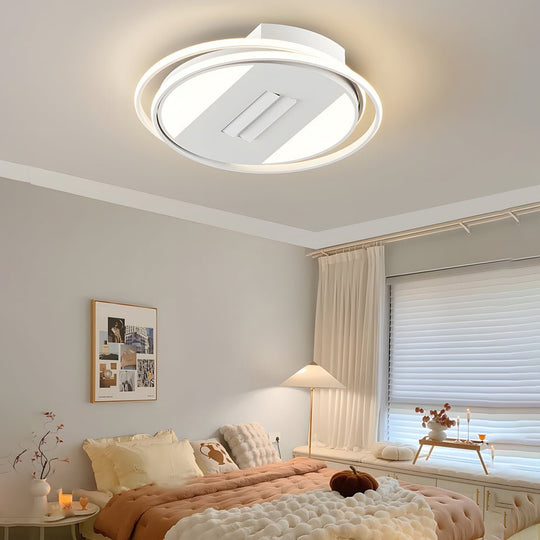 Square or Round Dimmable White Modern Ceiling Fan Light