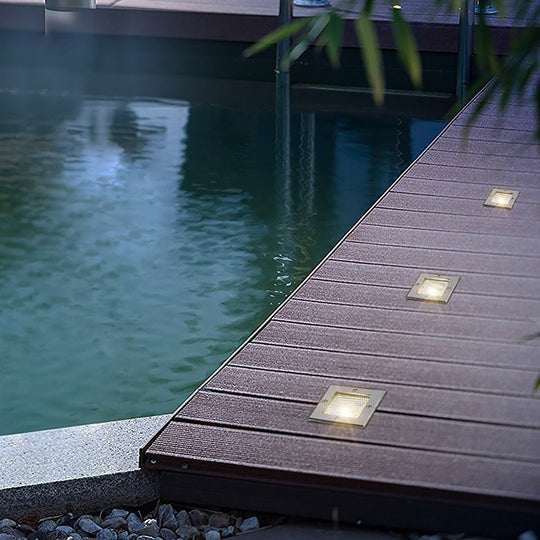 Square In-Wall Recessed Waterproof LED Step Light for Outdoor Stairs
