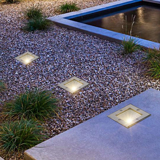 Square In-Wall Recessed Waterproof LED Step Light for Outdoor Stairs