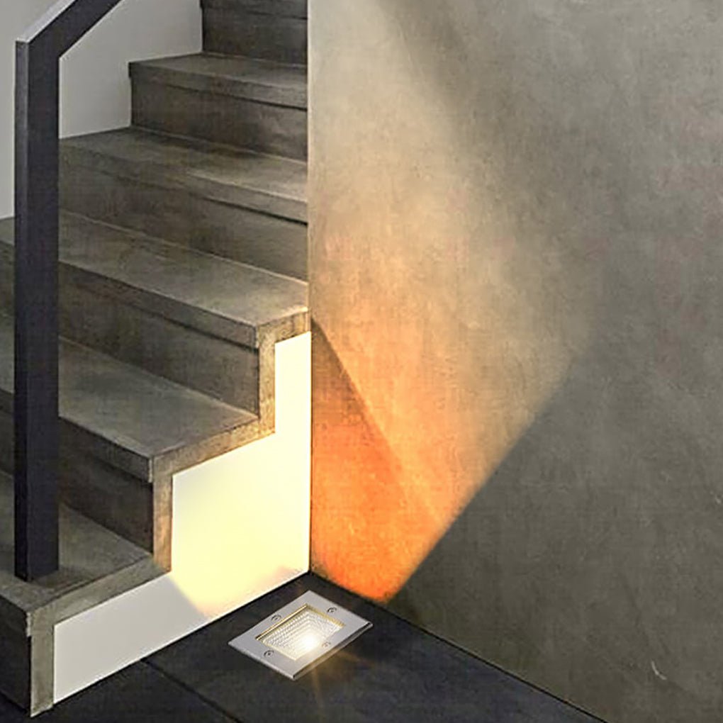Square In-Wall Recessed Waterproof LED Step Light for Outdoor Stairs