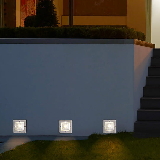 Square In-Wall Recessed Waterproof LED Step Light for Outdoor Stairs