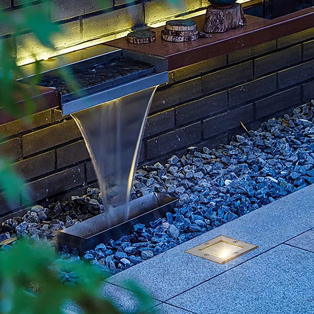 Square In-Wall Recessed Waterproof LED Step Light for Outdoor Stairs