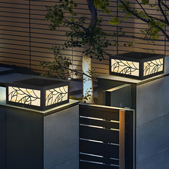 Square Waterproof LED Modern Solar Outdoor Deck Post Lights