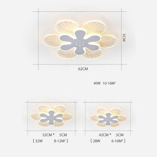 Flowers Shapes LED White Modern Ceiling Light – Flush Mount