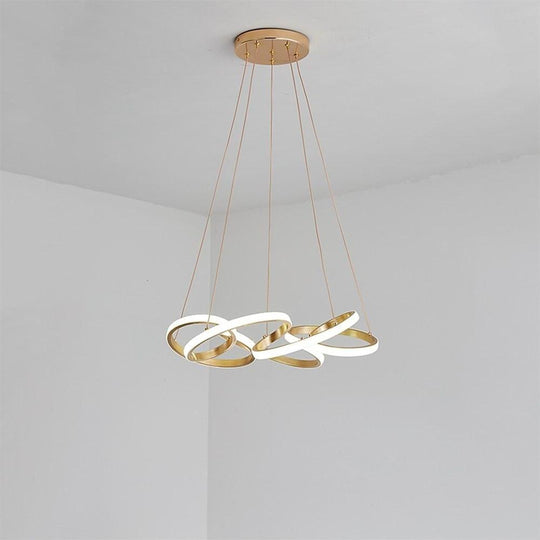 Interwoven Wave Design Chandelier Light – Mid Century LED Chandelier