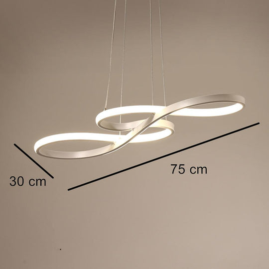 Geometric Wave Semi-Flush Chandelier – Metal & Silica Gel