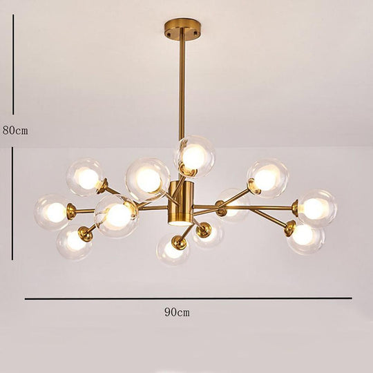 12-Bulb Sputnik Glass Globe LED Chandelier – Modern Design