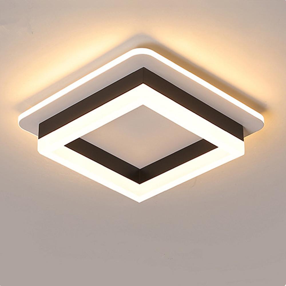 Metal Acrylic Square Design Flush Mount Modern LED Ceiling Light