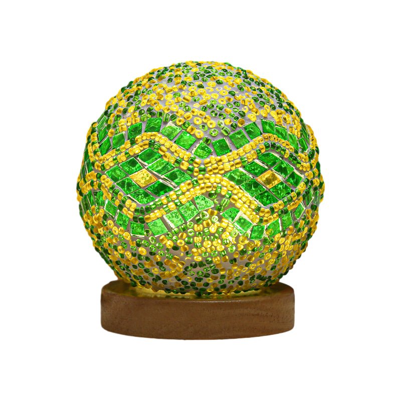 Stained Glass Mosaic LED Table Lamp with Timer and Remote
