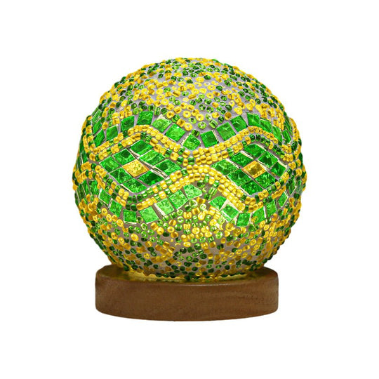 Stained Glass Mosaic LED Table Lamp with Timer and Remote