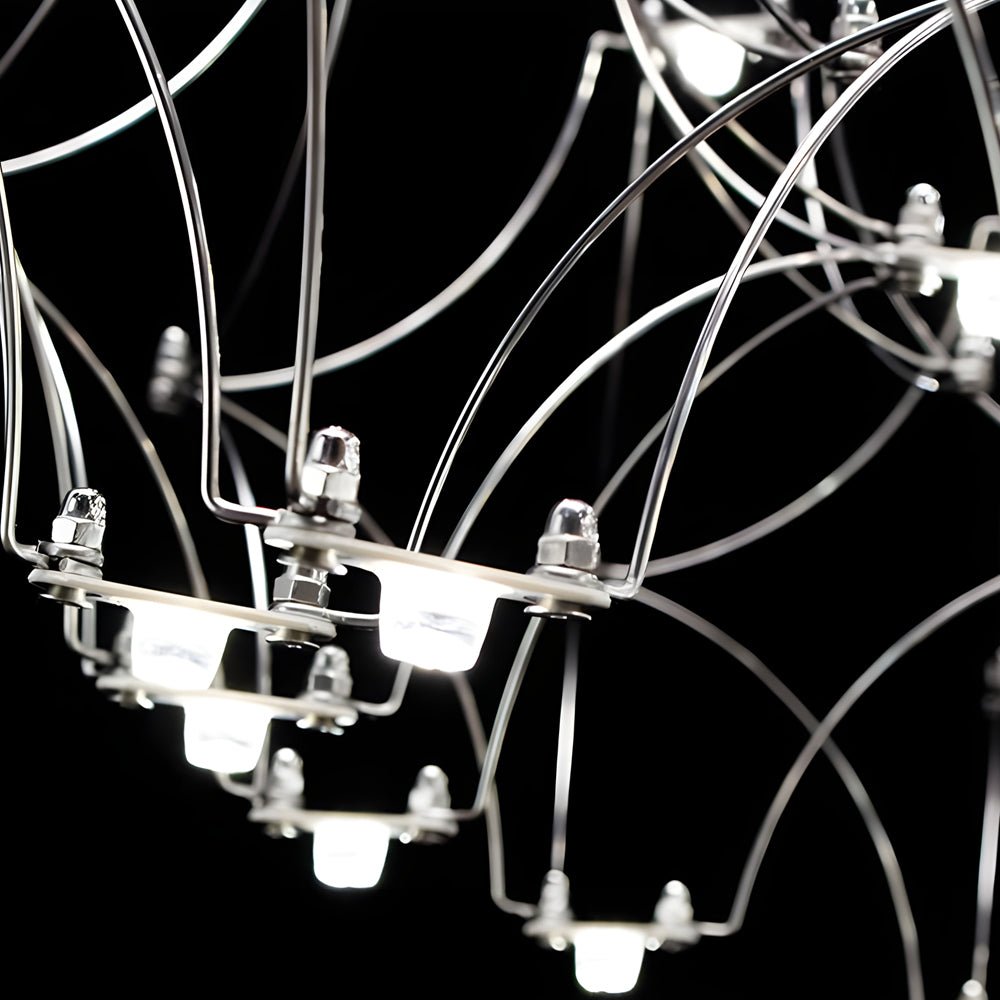 Stainless Steel Crystal Raindrops LED Italian Style Chandelier