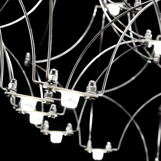 Stainless Steel Crystal Raindrops LED Italian Style Chandelier