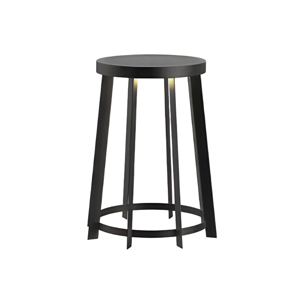 Stainless Steel Round Stool Dual-Purpose Solar LED Outdoor Light