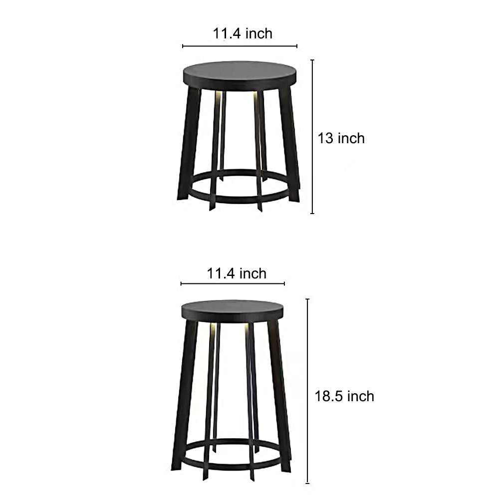 Stainless Steel Round Stool Dual-Purpose Solar LED Outdoor Light