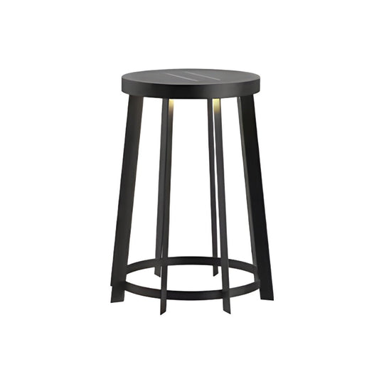 Stainless Steel Round Stool Dual-Purpose Solar LED Outdoor Light