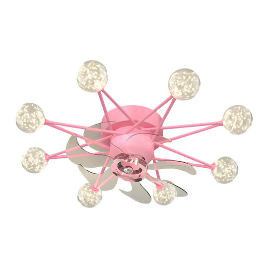 Stars Creative Balls Ceiling Fan with 3-Step Dimming Light