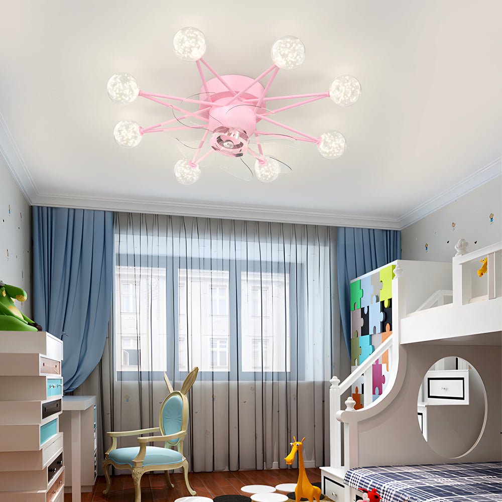 Stars Creative Balls Ceiling Fan with 3-Step Dimming Light