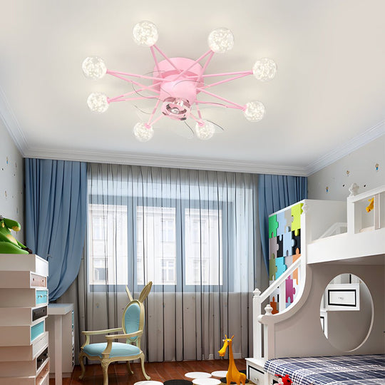 Stars Creative Balls Ceiling Fan with 3-Step Dimming Light