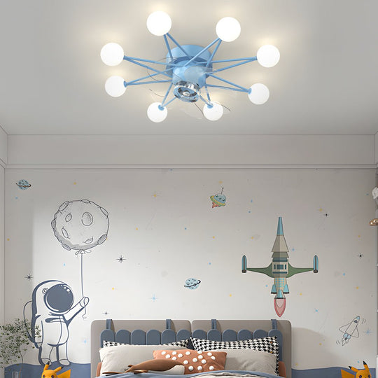 Stars Creative Balls Ceiling Fan with 3-Step Dimming Light