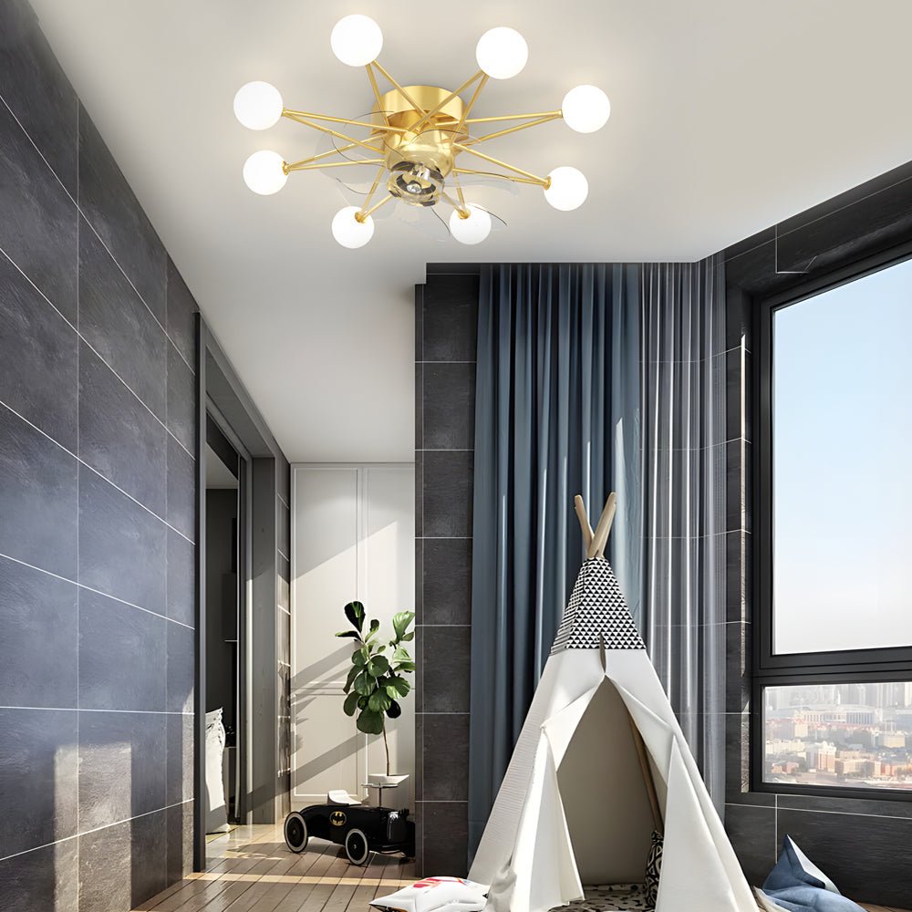 Stars Creative Balls Ceiling Fan with 3-Step Dimming Light