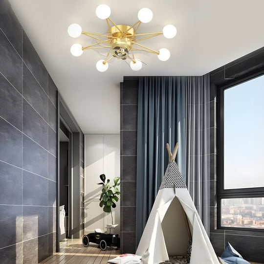 Stars Creative Balls Ceiling Fan with 3-Step Dimming Light