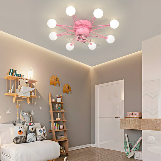 Stars Creative Balls Ceiling Fan with 3-Step Dimming Light