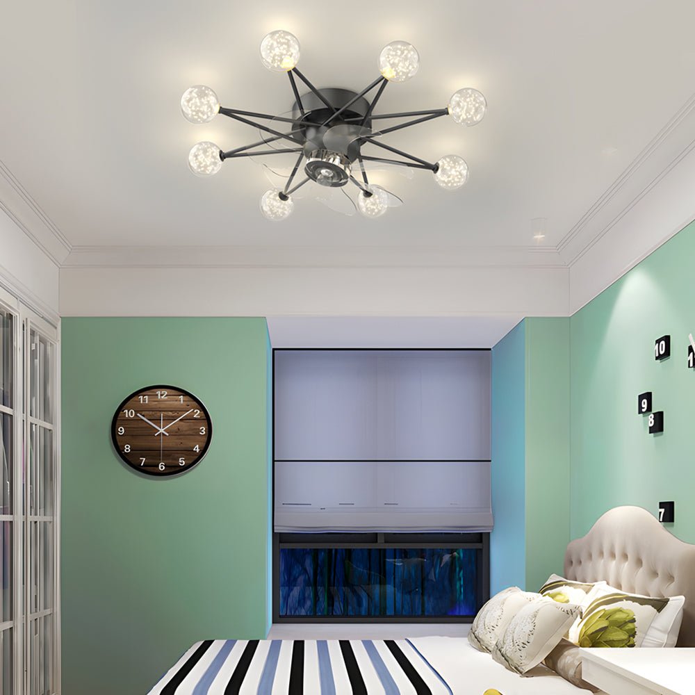 Stars Creative Balls Ceiling Fan with 3-Step Dimming Light