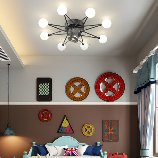 Stars Creative Balls Ceiling Fan with 3-Step Dimming Light