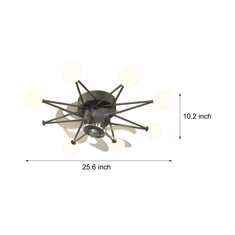 Stars Creative Balls Ceiling Fan with 3-Step Dimming Light