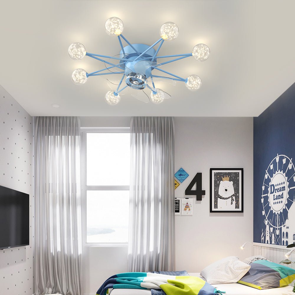 Stars Creative Balls Ceiling Fan with 3-Step Dimming Light