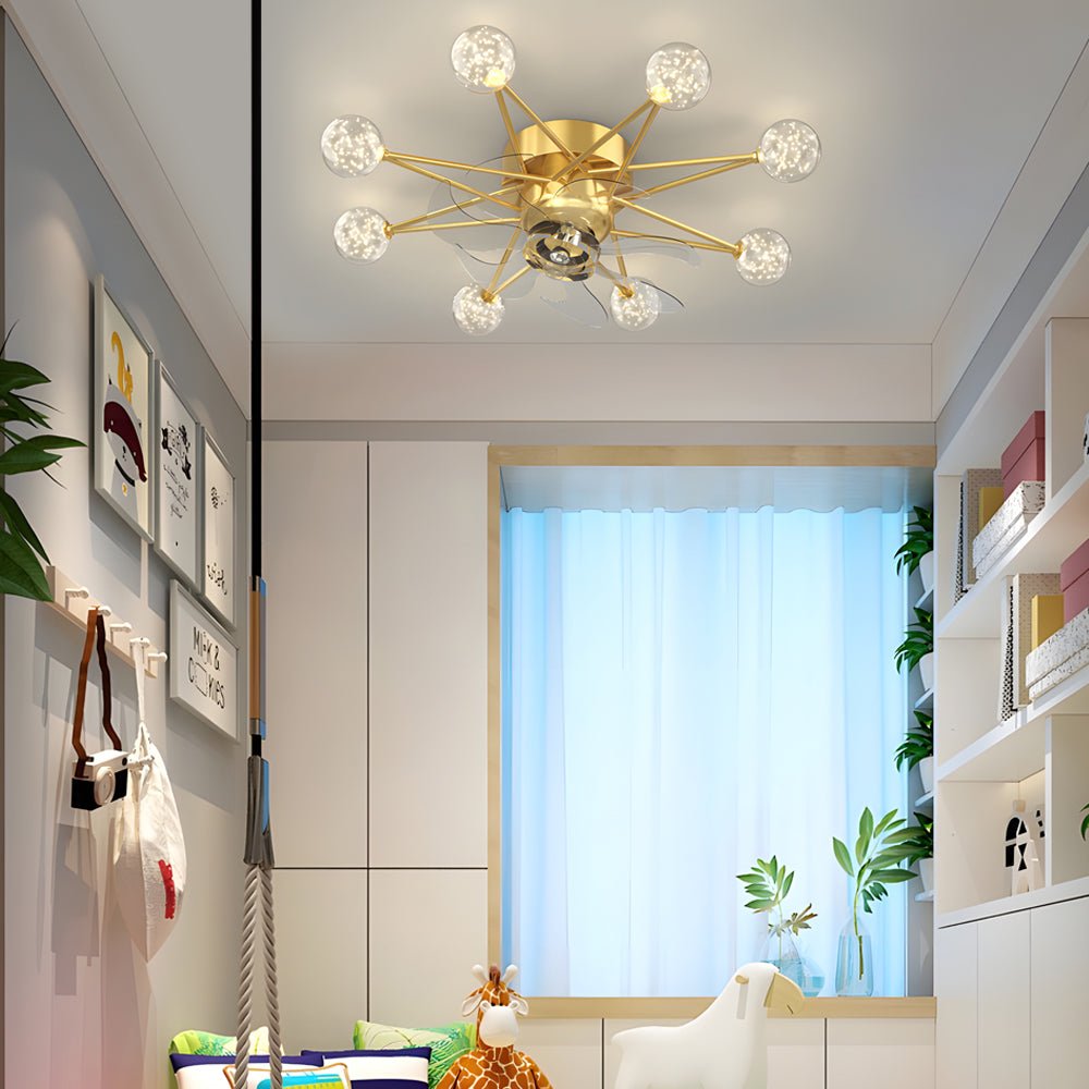 Stars Creative Balls Ceiling Fan with 3-Step Dimming Light
