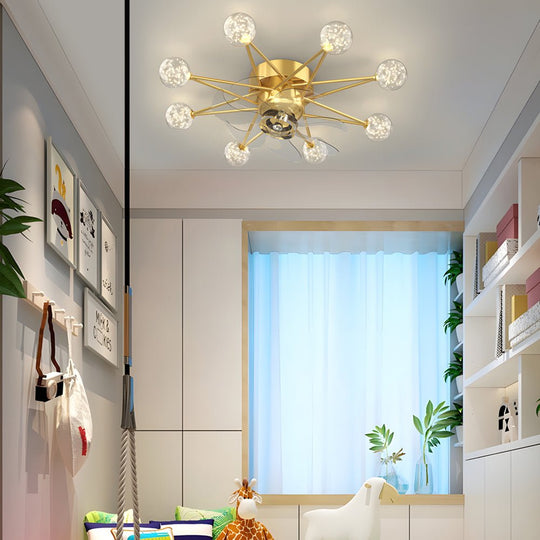 Stars Creative Balls Ceiling Fan with 3-Step Dimming Light