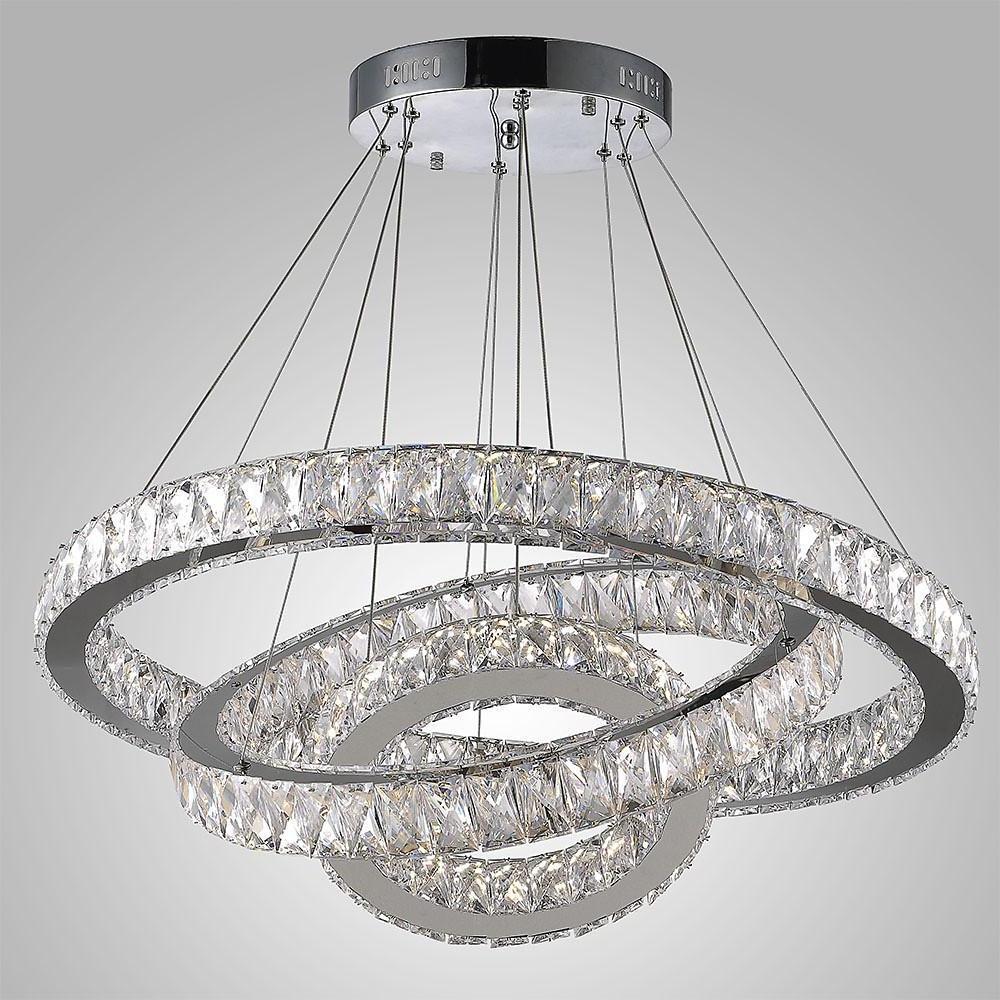 Interwoven Circle Crystal LED Chandelier with Dimmable Rings