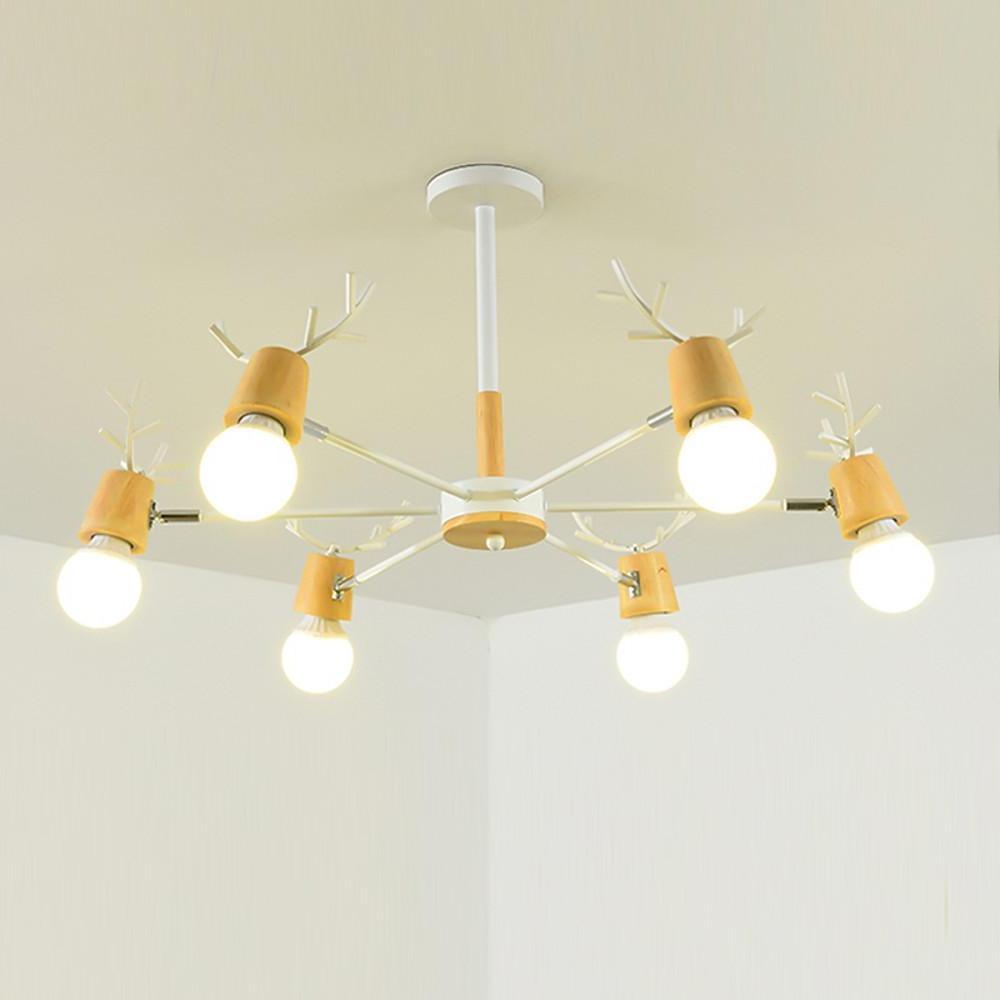 6 Light Antlers Shaped LED Nordic Chandelier Ceiling Light