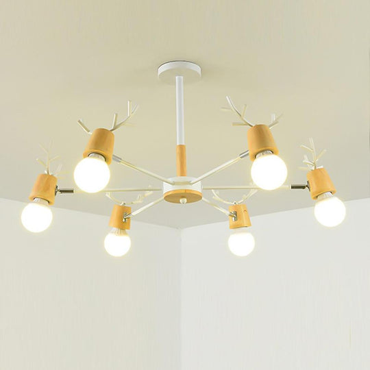 6 Light Antlers Shaped LED Nordic Chandelier Ceiling Light