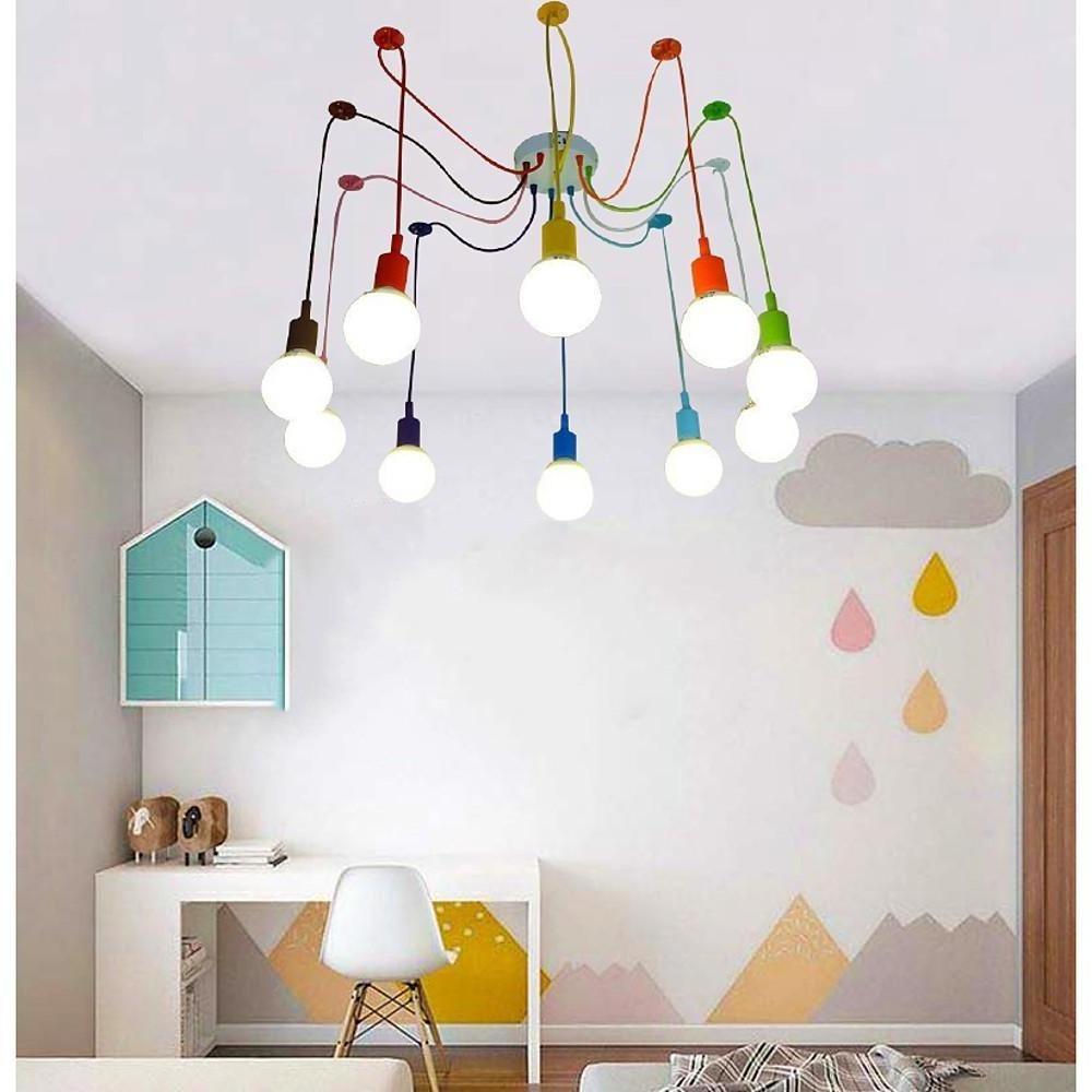 Cluster Spider Pendant Lighting 10 Heads DIY Adjustable Ceiling Light