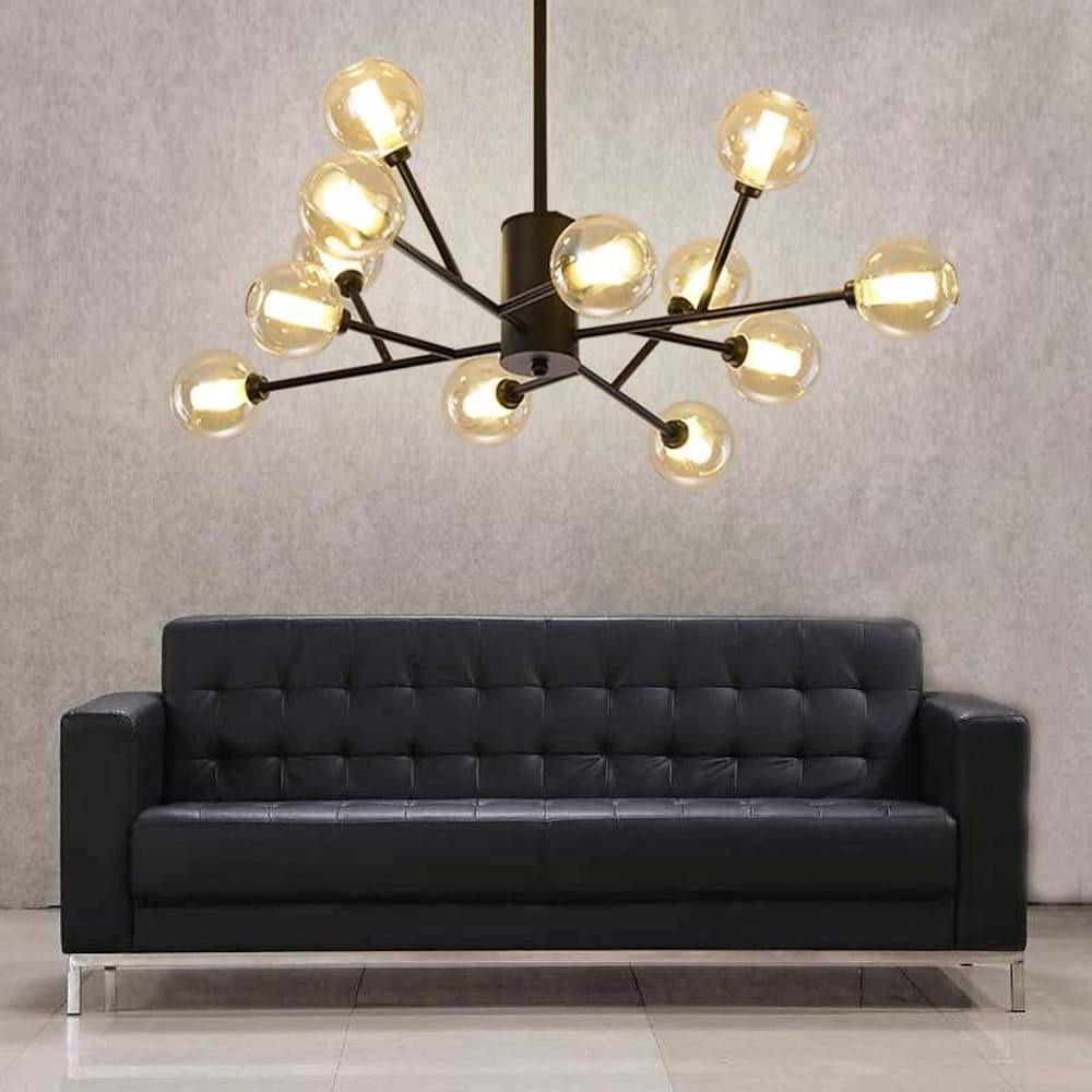 12-Bulb Glass Sputnik LED Nordic Pendant Chandelier